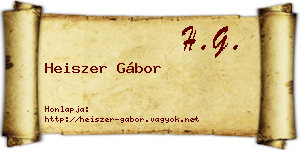 Heiszer Gábor névjegykártya